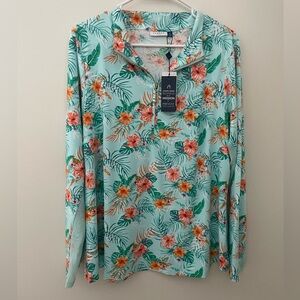 Cabana Life Cayman Wicking Performance 1/4th Zip Top NWT 1X 50+ UV Protection